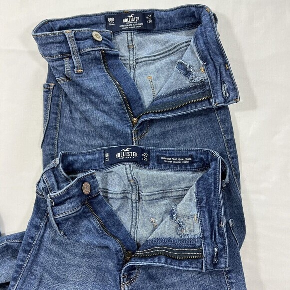 Hollister High Rise‎ Crop Jean Skinny Legging Size 00R W 23 Bundle of 2 pairs - Picture 3 of 10